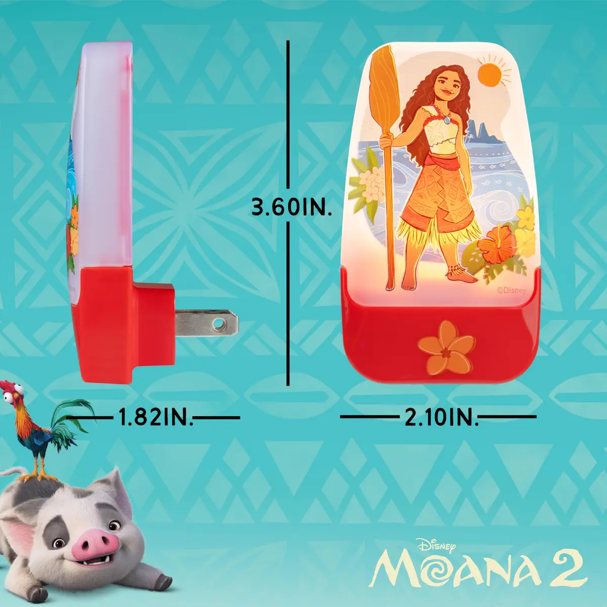 Disney Moana 2 LED Night Light Plug-in, 1 Pack | Dusk-to-Dawn Sensor for Kids' Rooms - view 5