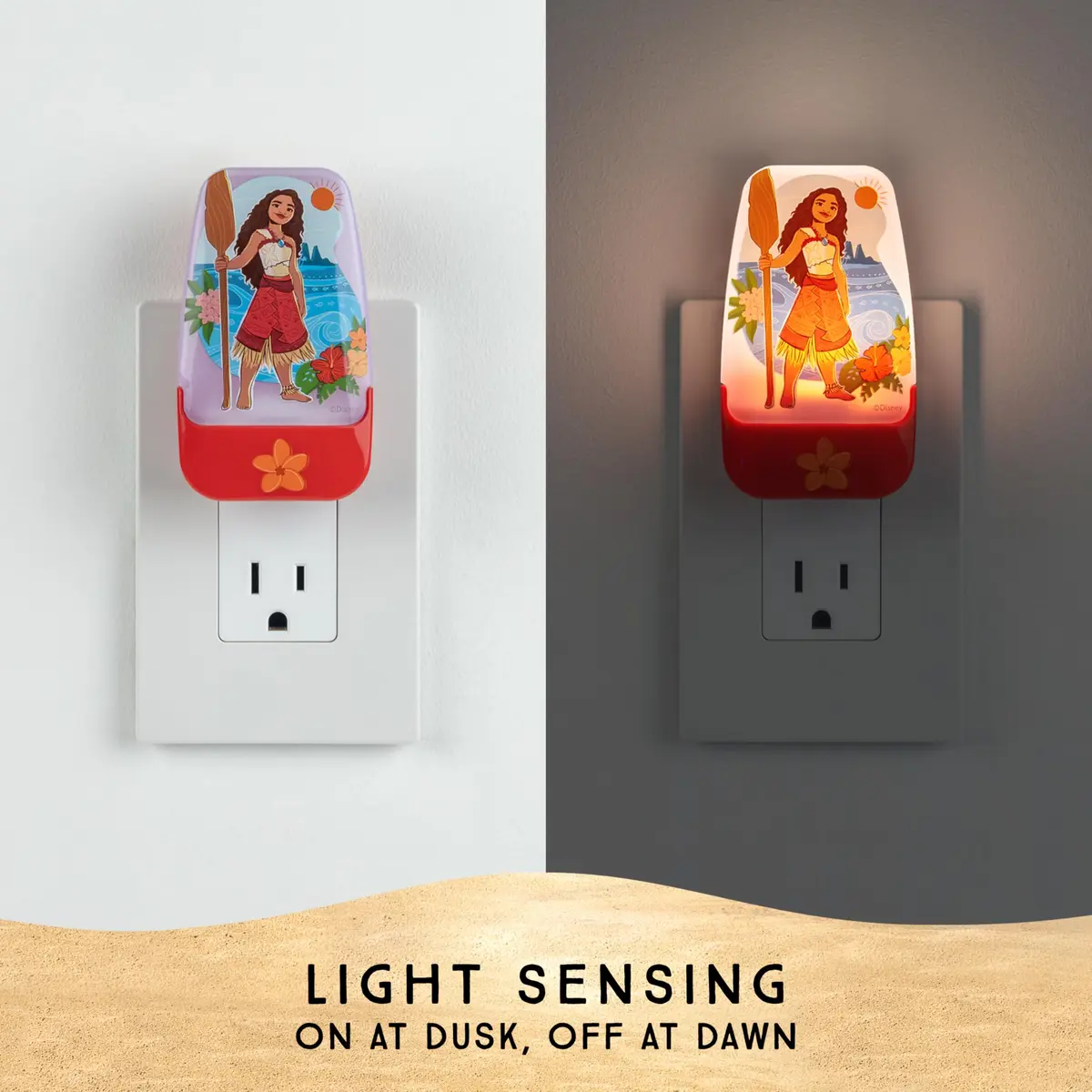 Disney Moana 2 LED Night Light Plug-in, 1 Pack | Dusk-to-Dawn Sensor for Kids' Rooms - view 2