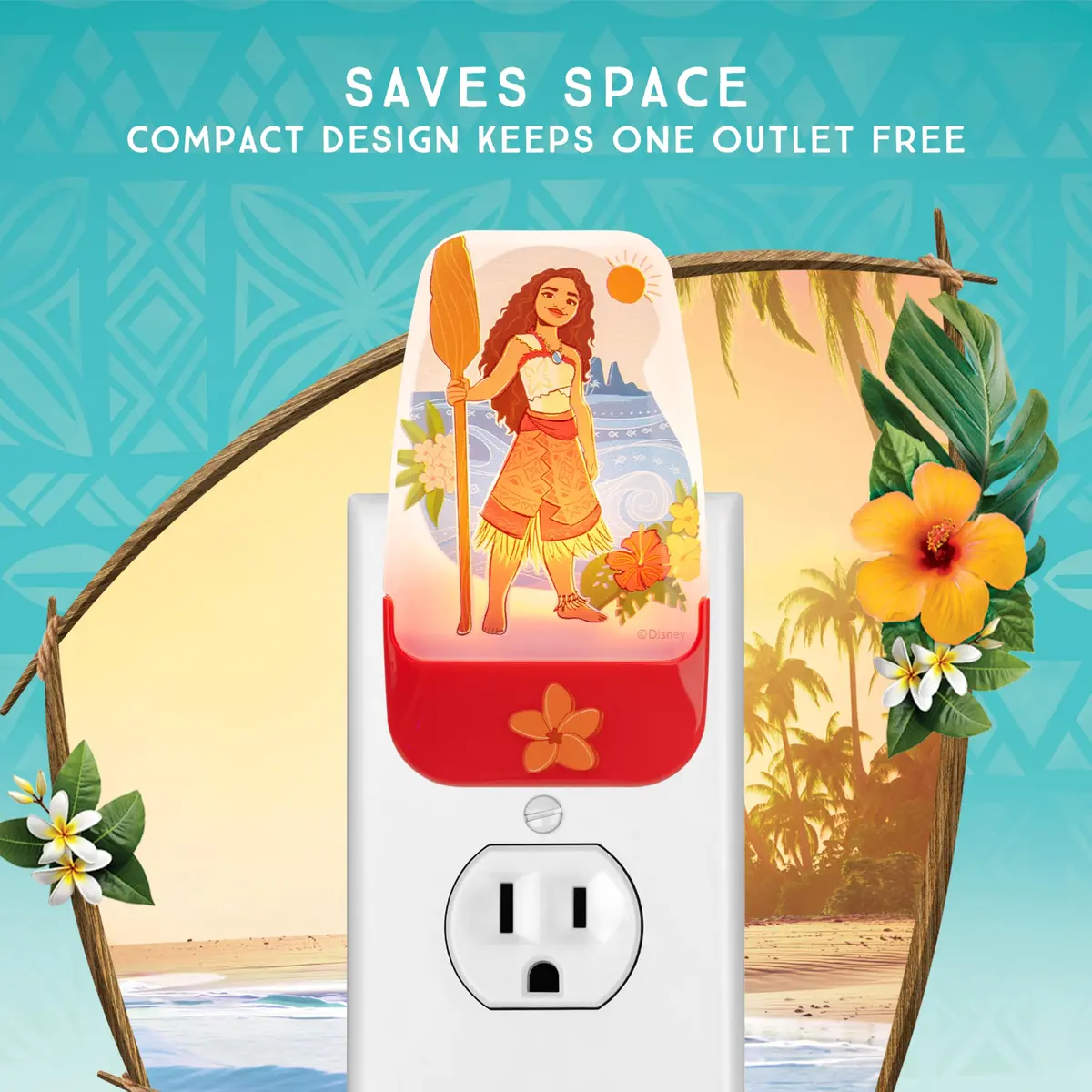 Disney Moana 2 LED Night Light Plug-in, 1 Pack | Dusk-to-Dawn Sensor for Kids' Rooms - view 3
