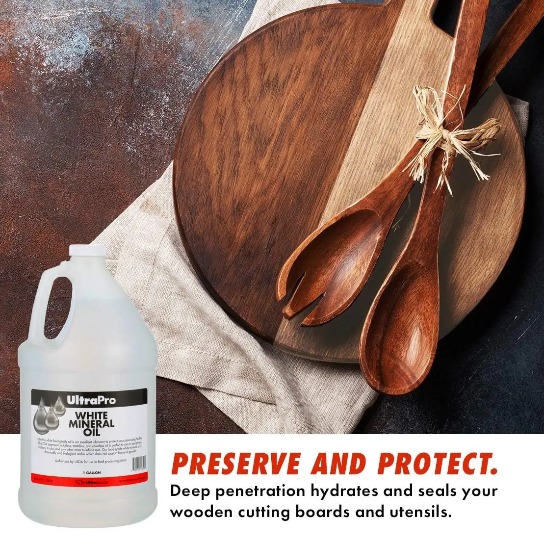ULTRASOURCE Food Grade Mineral Oil 12 oz NSF Approved | Food Contact Safe, White, Unscented - view 2