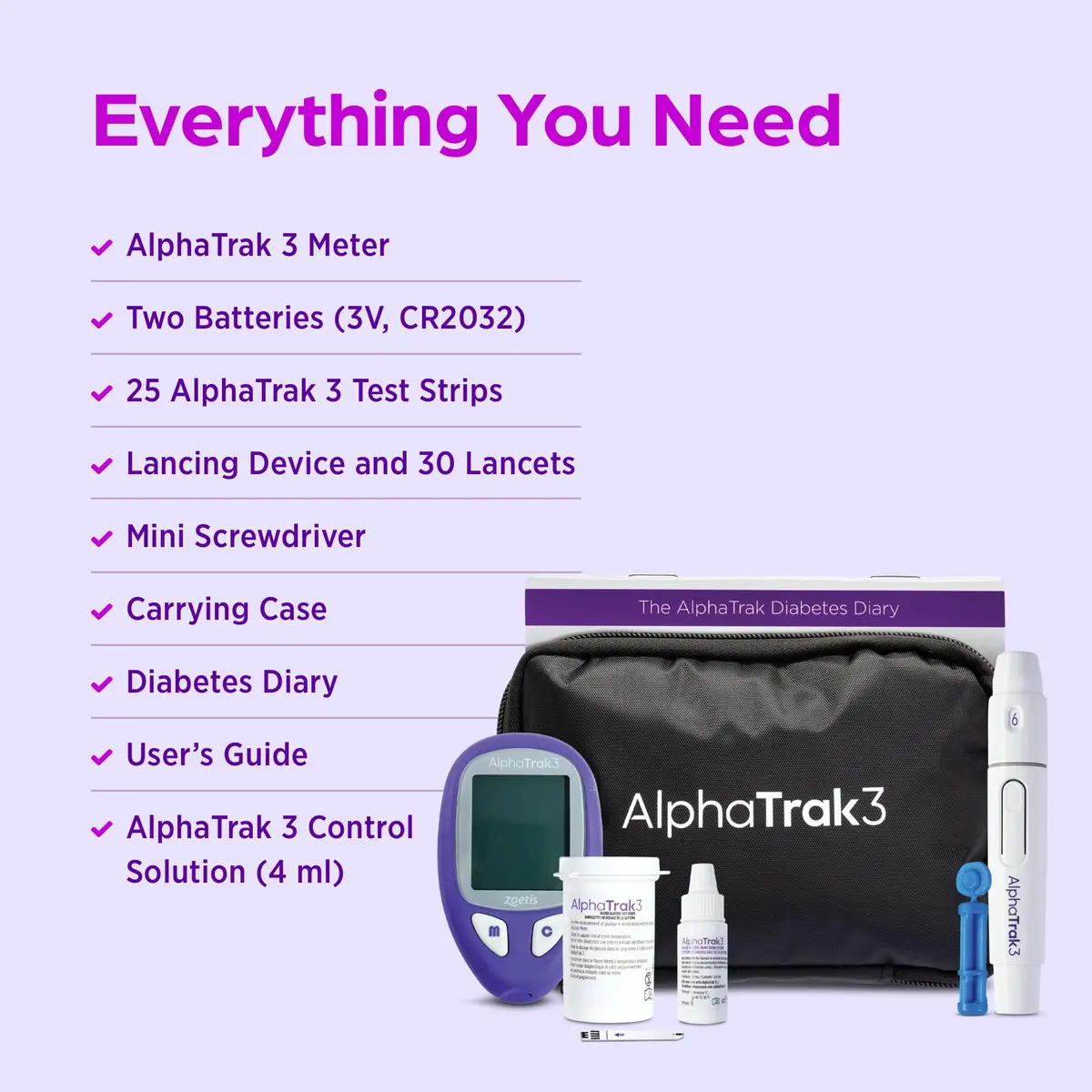 AlphaTRAK Blood Glucose Monitoring Kit for Dogs, Cats & Horses | Accurate Pet Blood Sugar Test in 5 Secs - view 3