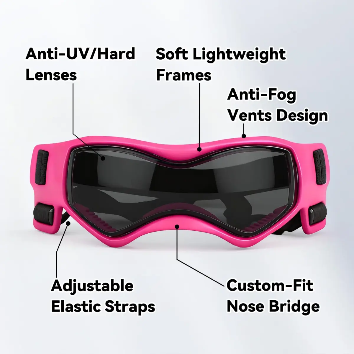 Enjoying Pink Pet Apparel Sunglasses for Small Dogs | UV Protection Dog Goggles for Small Breeds - view 3