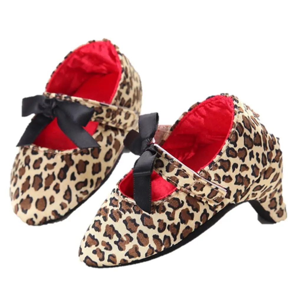 Kutterild Newborn Baby Girls Princess Shoes with High Heels Bowknot | Soft Sole Crib Shoes for Infant Photography (6-9 Months) - main product image