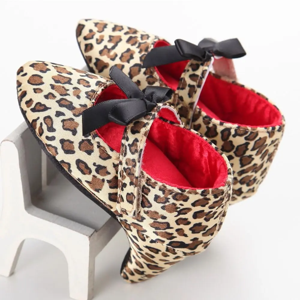 Kutterild Newborn Baby Girls Princess Shoes with High Heels Bowknot | Soft Sole Crib Shoes for Infant Photography (6-9 Months) - view 2