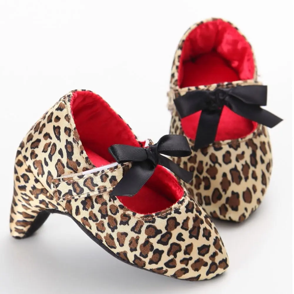 Kutterild Newborn Baby Girls Princess Shoes with High Heels Bowknot | Soft Sole Crib Shoes for Infant Photography (6-9 Months) - view 3