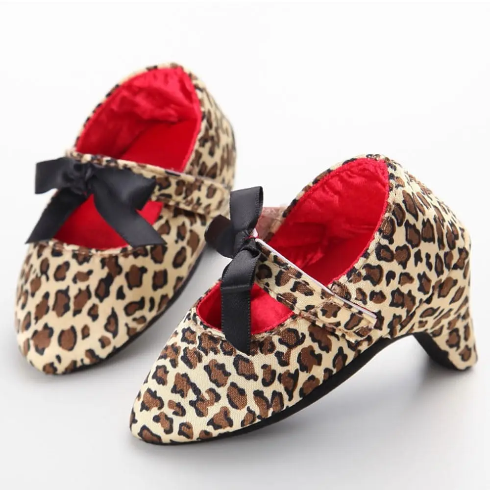 Kutterild Newborn Baby Girls Princess Shoes with High Heels Bowknot | Soft Sole Crib Shoes for Infant Photography (6-9 Months) - view 4