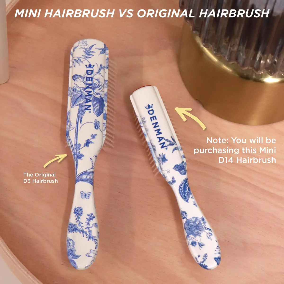 Denman Mini Curl Definer & Styler 5 Row Hairbrush for Detangling, Separating, and Defining Curls, Curly Hairbrush, Sleek Blowdrying - D14 (Blue Belle) 17cm (6.7in) - view 6