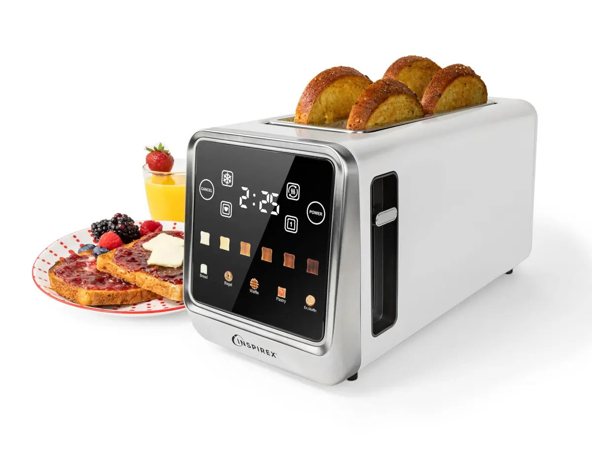 Nostalgia Inspirex Touch Screen Toaster - 2 Slice Extra-Wide Slots | 5 Bread Types & 6 Browning Levels - main product image