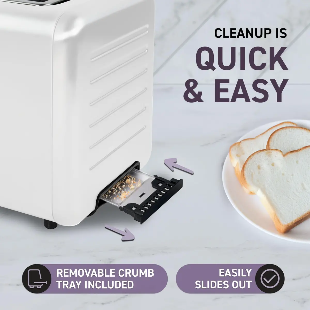 Nostalgia Inspirex Touch Screen Toaster - 2 Slice Extra-Wide Slots | 5 Bread Types & 6 Browning Levels - view 9