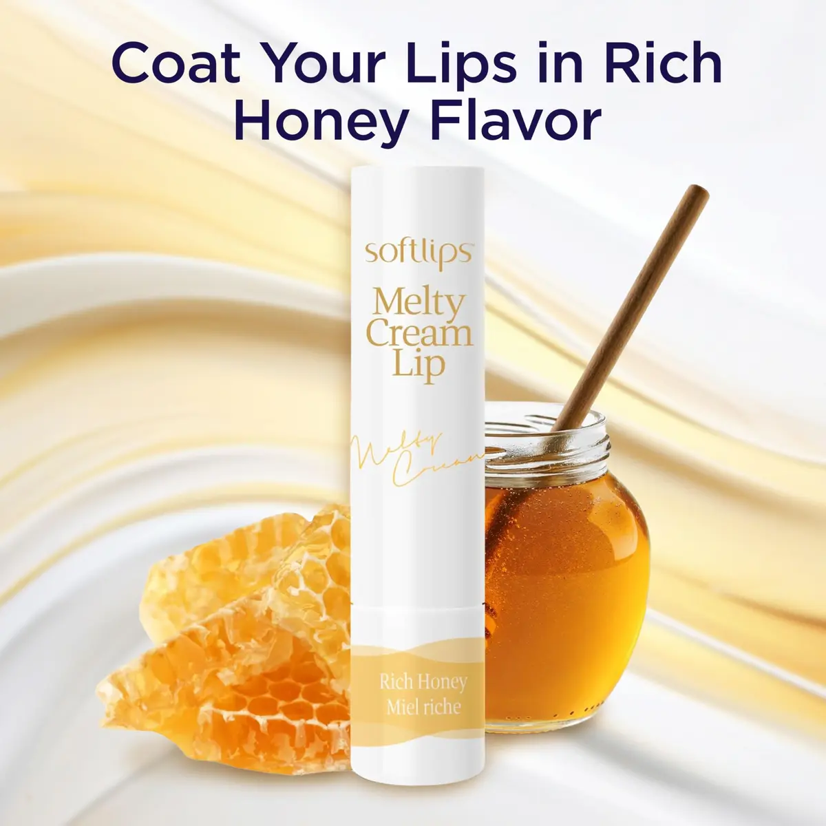 SoftLips Melty Cream Lip Balm Honey Flavor | Hydrating, Long-Lasting Moisture for Dry, Chapped Lips - view 5
