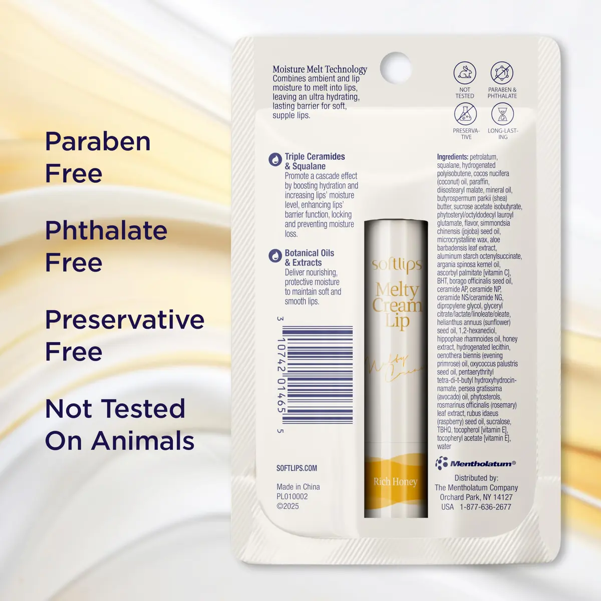SoftLips Melty Cream Lip Balm Honey Flavor | Hydrating, Long-Lasting Moisture for Dry, Chapped Lips - view 6
