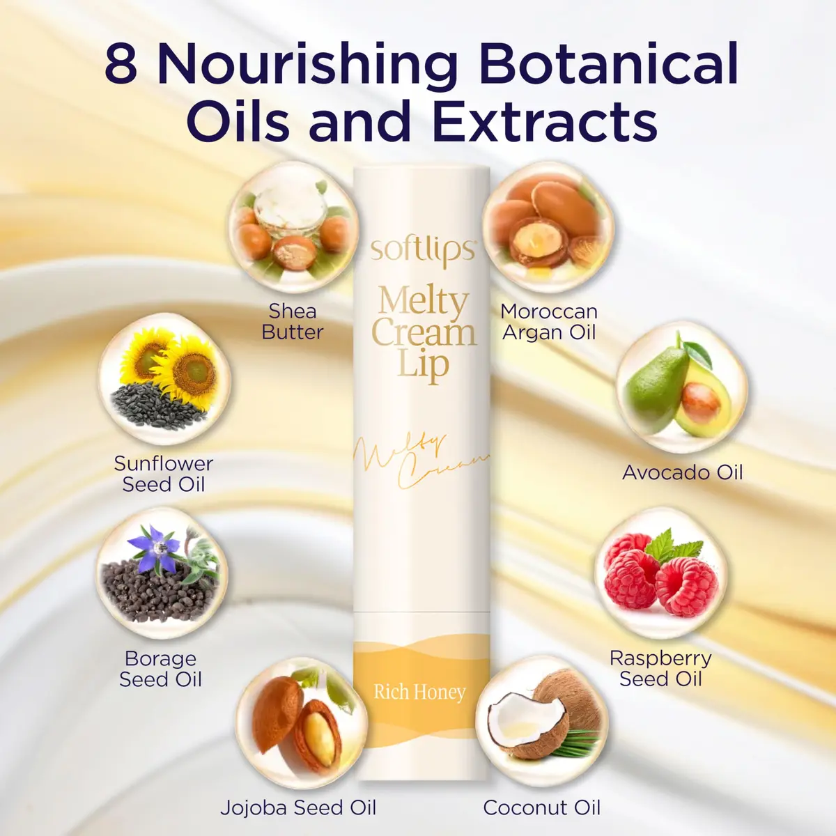 SoftLips Melty Cream Lip Balm Honey Flavor | Hydrating, Long-Lasting Moisture for Dry, Chapped Lips - view 3