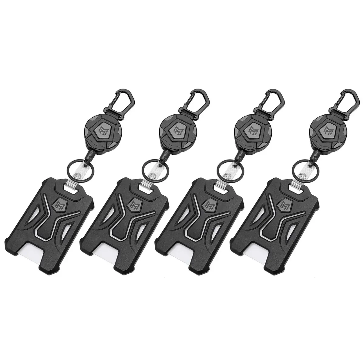 MNGARISTA 4-Pack Retractable Badge Holder with Carabiner Keychain & 31.5" Reel | Heavy Duty PC ID Card Holder - main product image