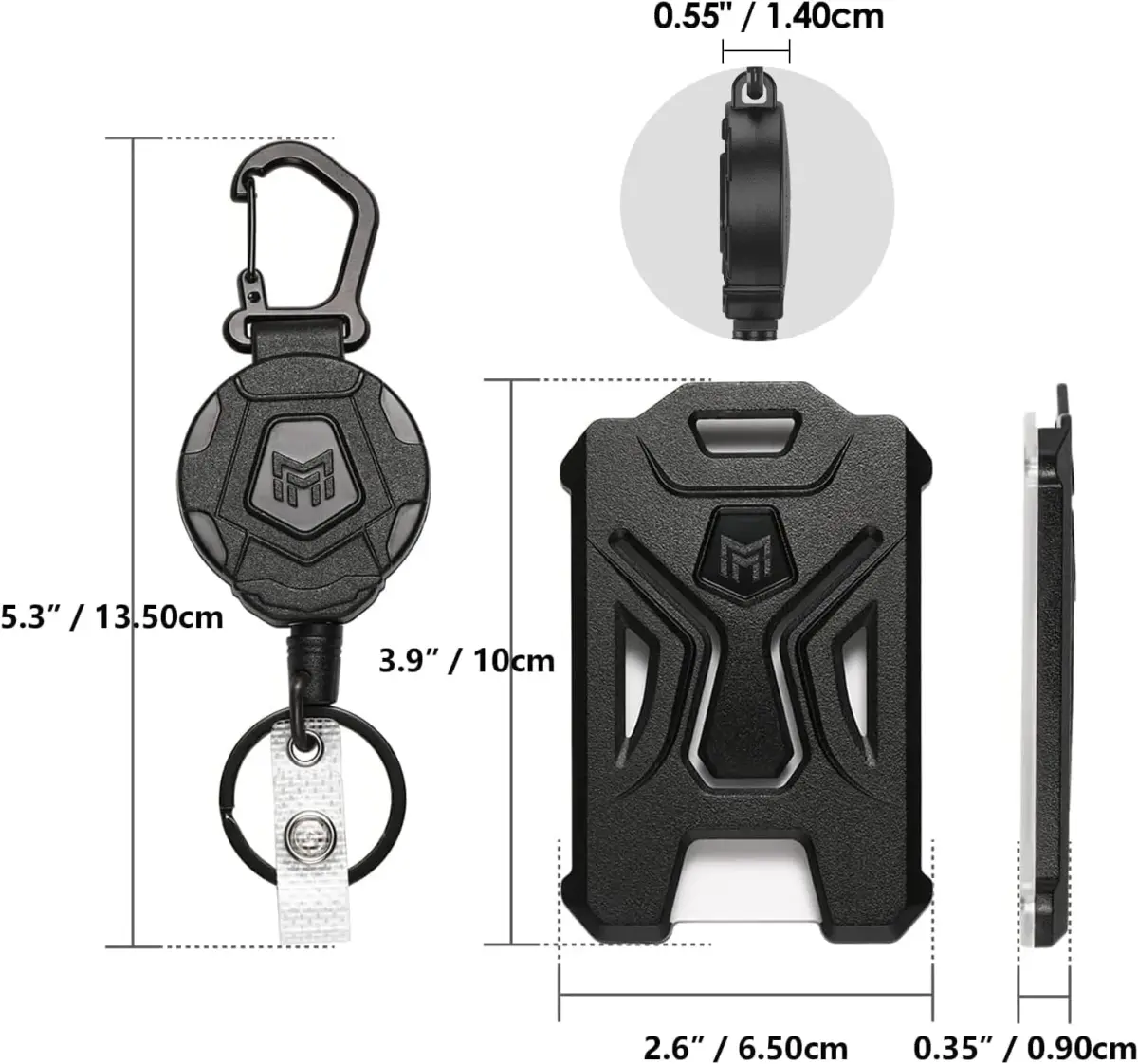 MNGARISTA 4-Pack Retractable Badge Holder with Carabiner Keychain & 31.5" Reel | Heavy Duty PC ID Card Holder - view 4