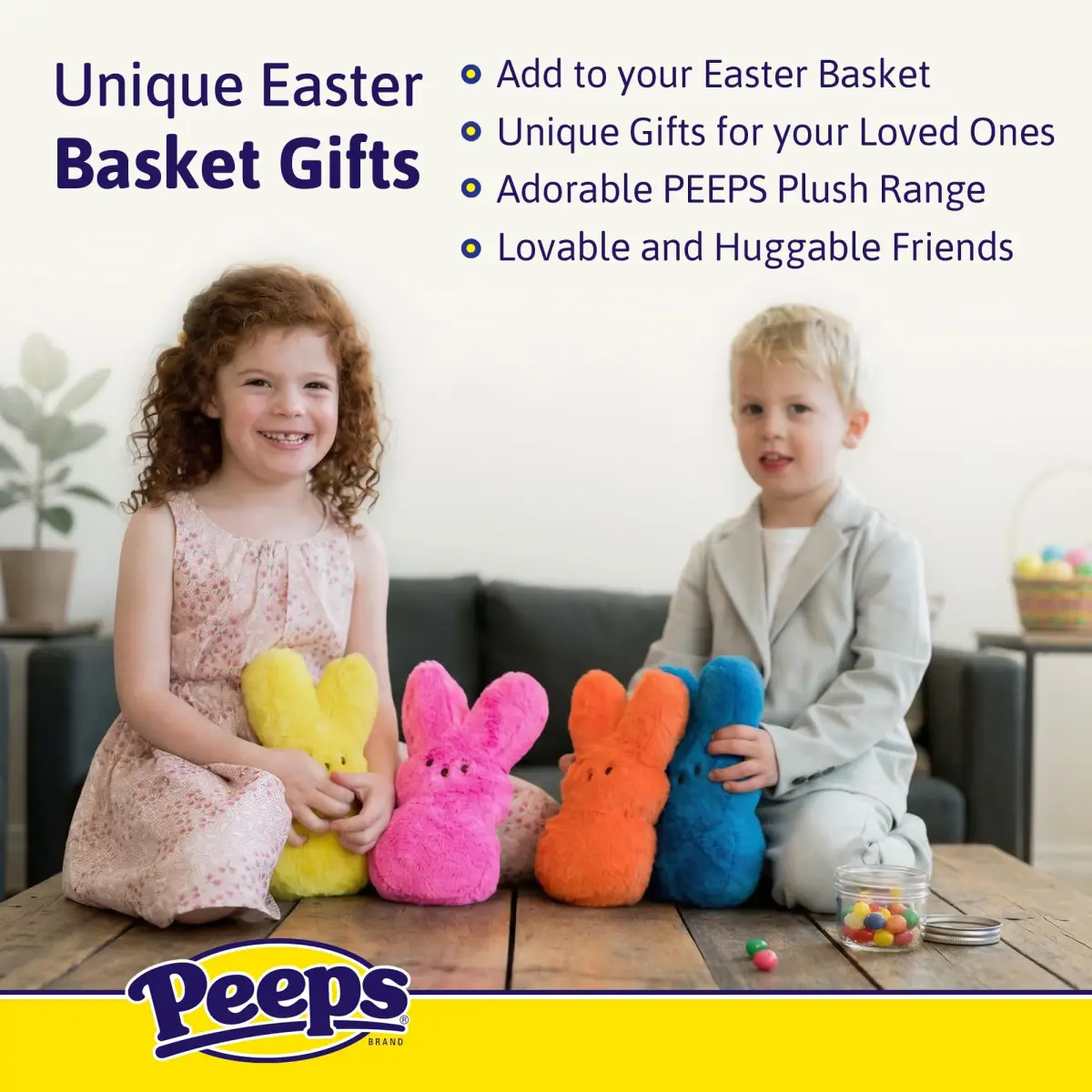 Animal Adventure PEEPS Daisy Shaggy Bunny Plush (9" / 22.86 cm) | Easter Basket Stuffed Animal for Kids Aged 3+ - view 4