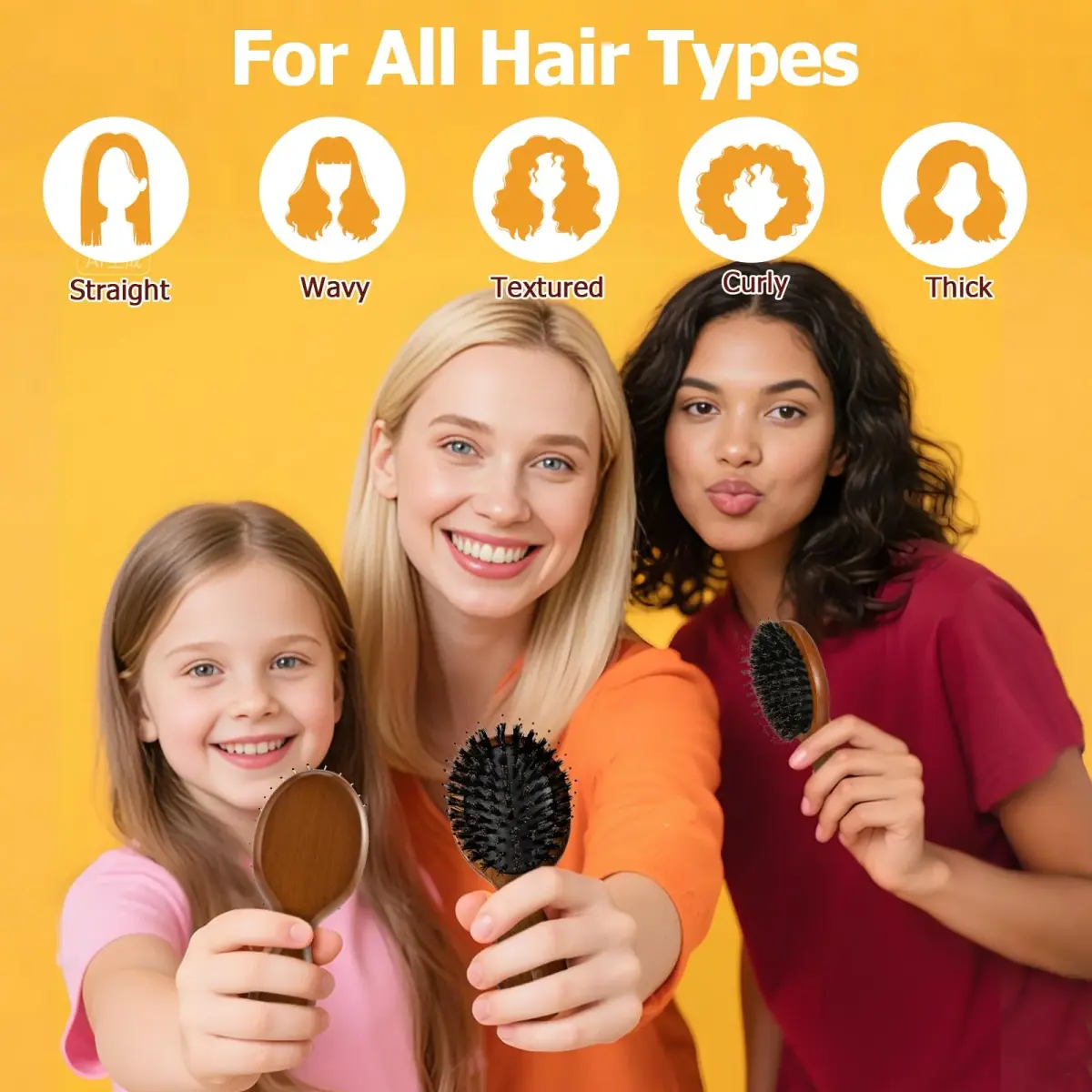 Ancable Travel Folding Hair Brush, Mini Boar Bristle Hair Brush 5.6 inches (1.79 oz) | Detangles & Adds Shine - view 2