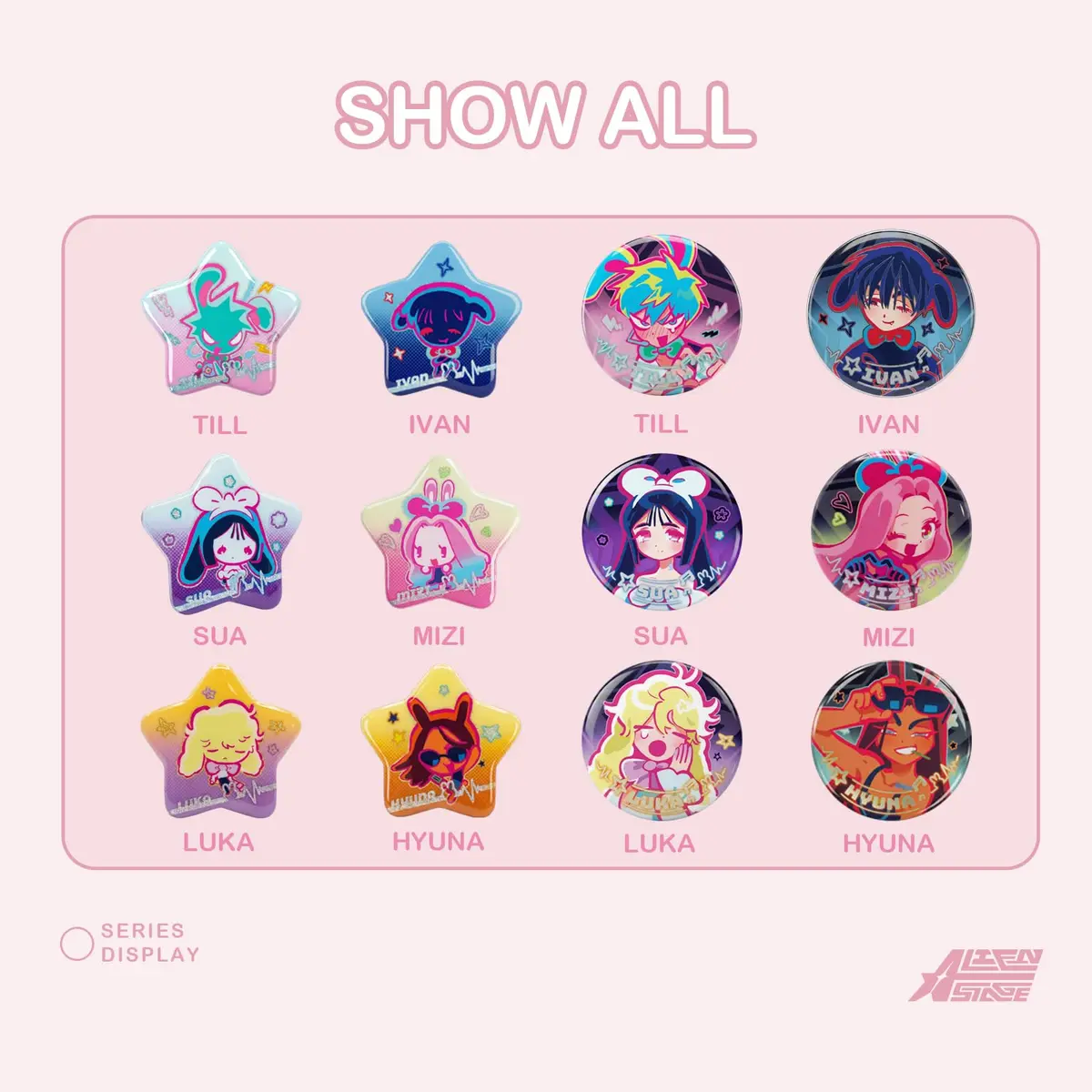 YJacuing Alien Stage Rabbit Series Blind Box Special Shape Button Pin (Single Pack, 2.5 x 2.5 x 0.2 inches) - view 2