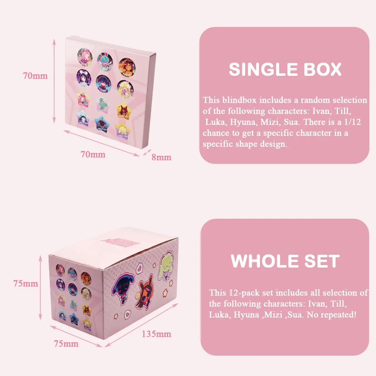 YJacuing Alien Stage Rabbit Series Blind Box Special Shape Button Pin (Single Pack, 2.5 x 2.5 x 0.2 inches) - view 3