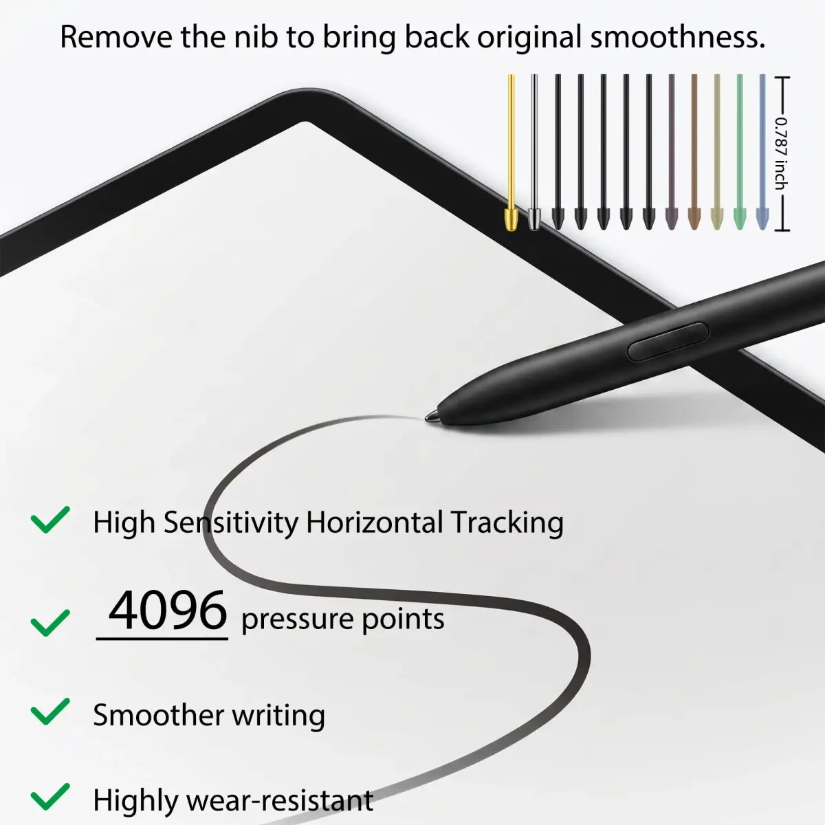 NWANTF Metal S Pen Nibs Replacement Set (10 pcs) | Compatible with Samsung Galaxy Tab S10/S9/S8/S7/S6, S26/S25/S24/S23/S22 Ultra, Note 20/10 Series - view 3
