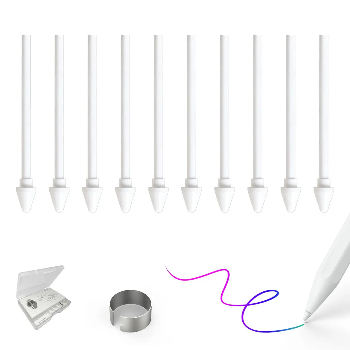 NWANTF Replacement Metal & Plastic Nibs for Samsung Galaxy Tab S11/S11 Ultra S Pen | Durable, Precise, Support Tilt & Pressure Sensitivity - main product image