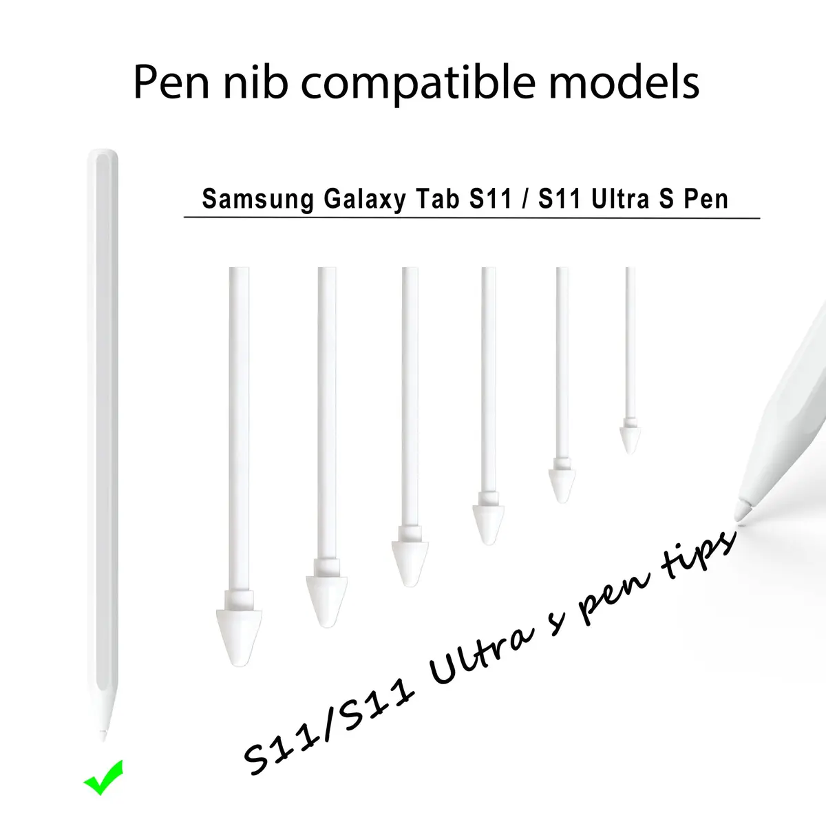 NWANTF Replacement Metal & Plastic Nibs for Samsung Galaxy Tab S11/S11 Ultra S Pen | Durable, Precise, Support Tilt & Pressure Sensitivity - view 2