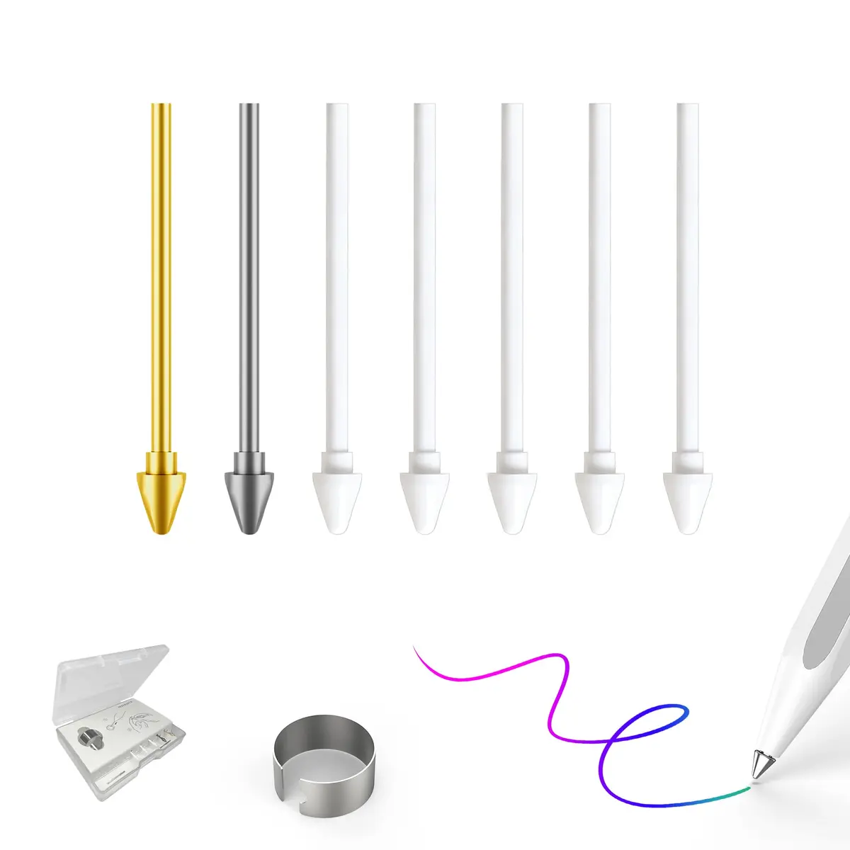 NWANTF Metal Nibs for Samsung Galaxy Tab S11/S11 Ultra S Pen | Durable, Precise, Easy Replacement - main product image
