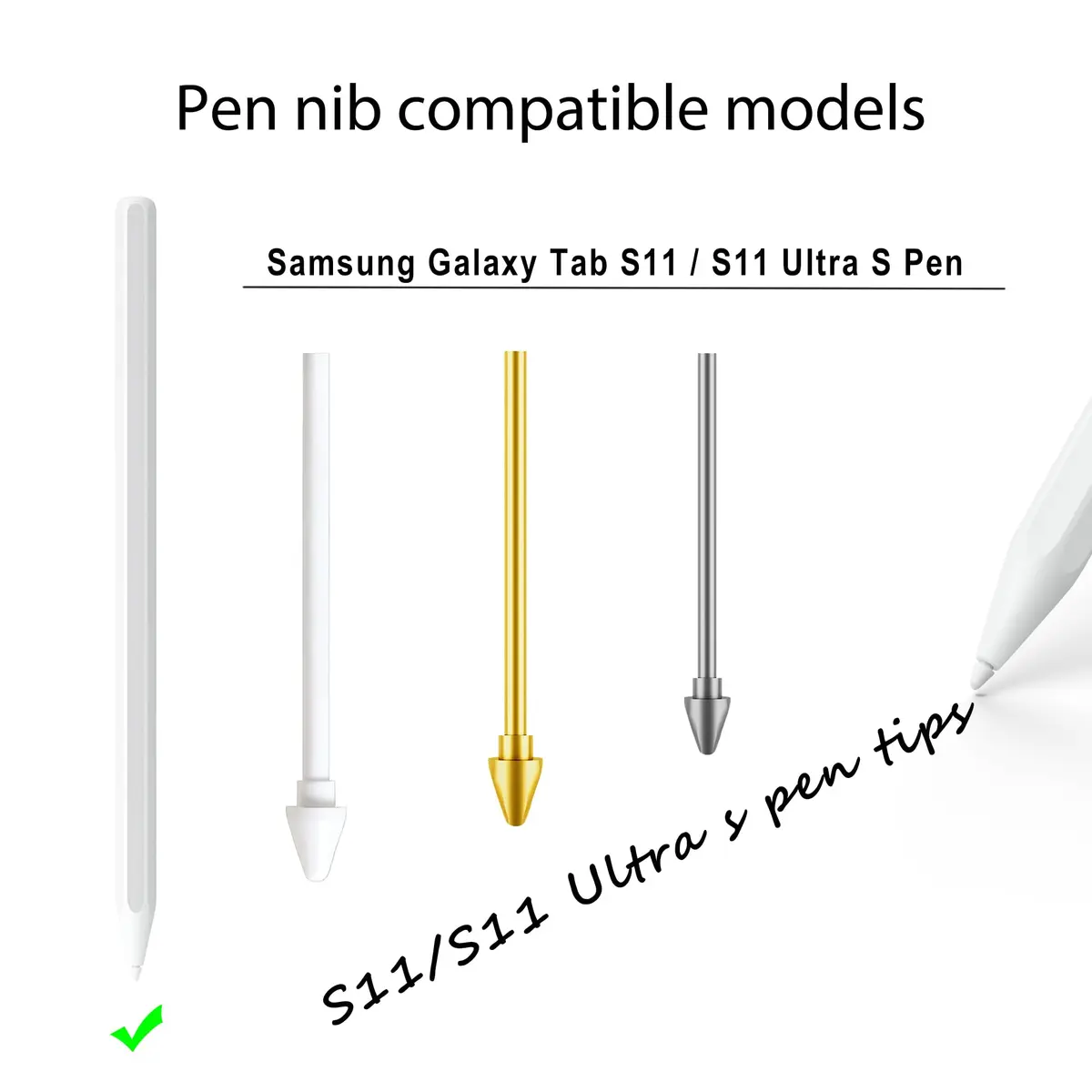 NWANTF Metal Nibs for Samsung Galaxy Tab S11/S11 Ultra S Pen | Durable, Precise, Easy Replacement - view 2