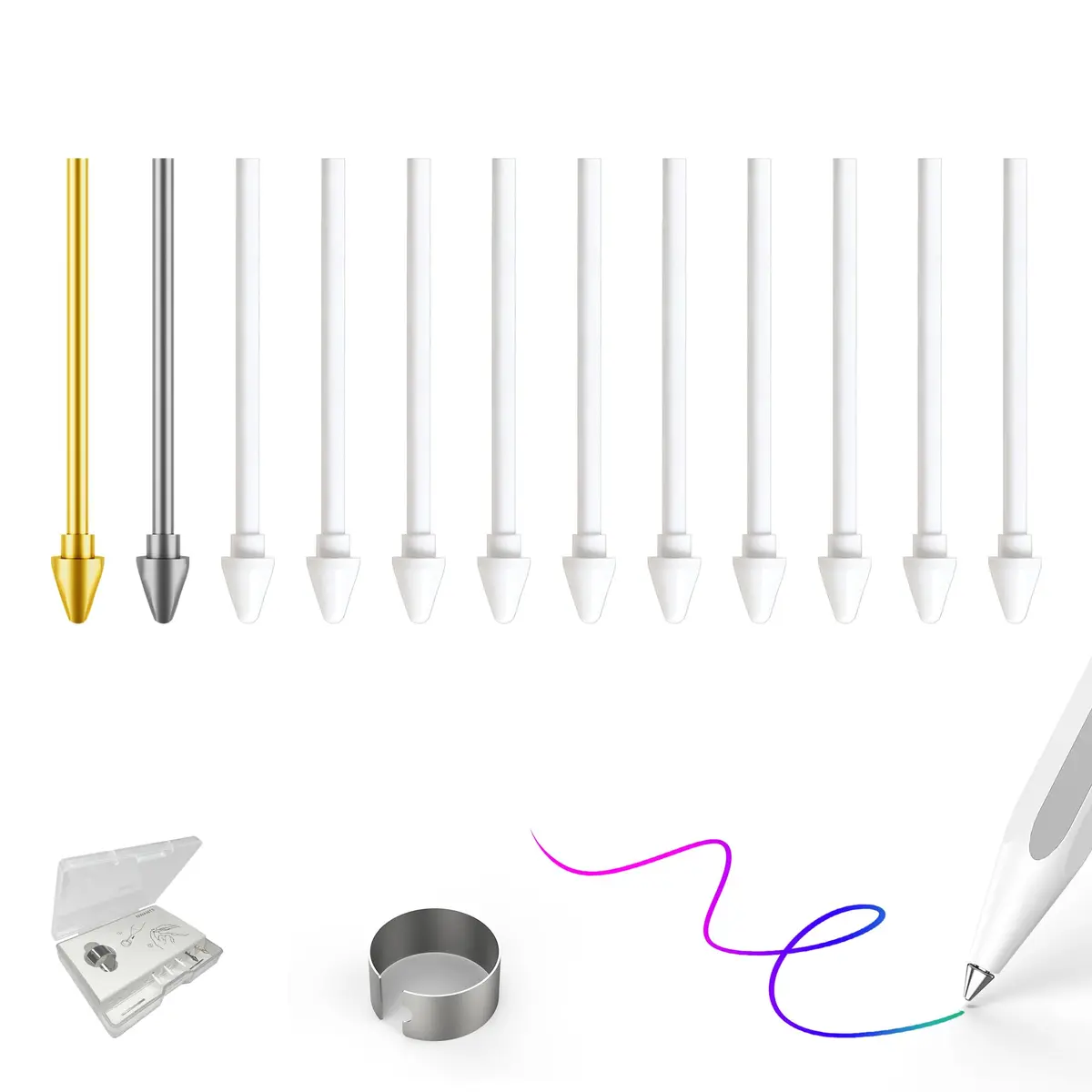 NWANTF Metal Nibs/Tips Replacement for Samsung Galaxy Tab S11/S11 Ultra S Pen | Durable, Precise & Easy to Install - main product image