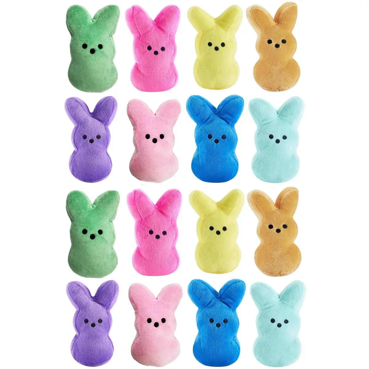 Rdogeia 16PCS Easter Stuffed Bunny Plush Toys (1 inch) | Colorful - main product image