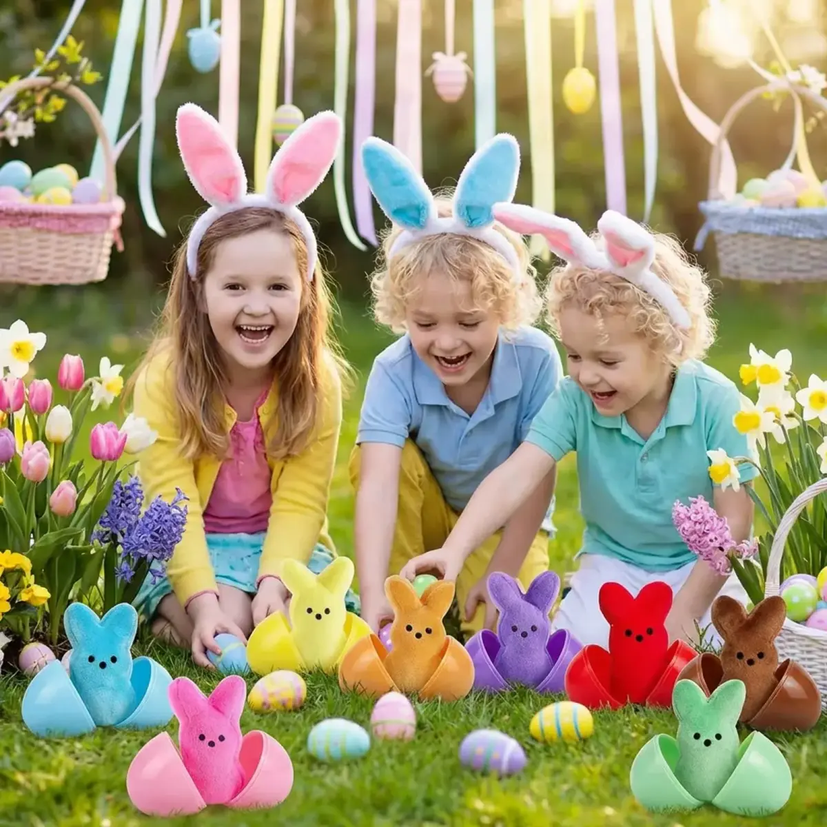 Rdogeia 16PCS Easter Stuffed Bunny Plush Toys (1 inch) | Colorful - view 8