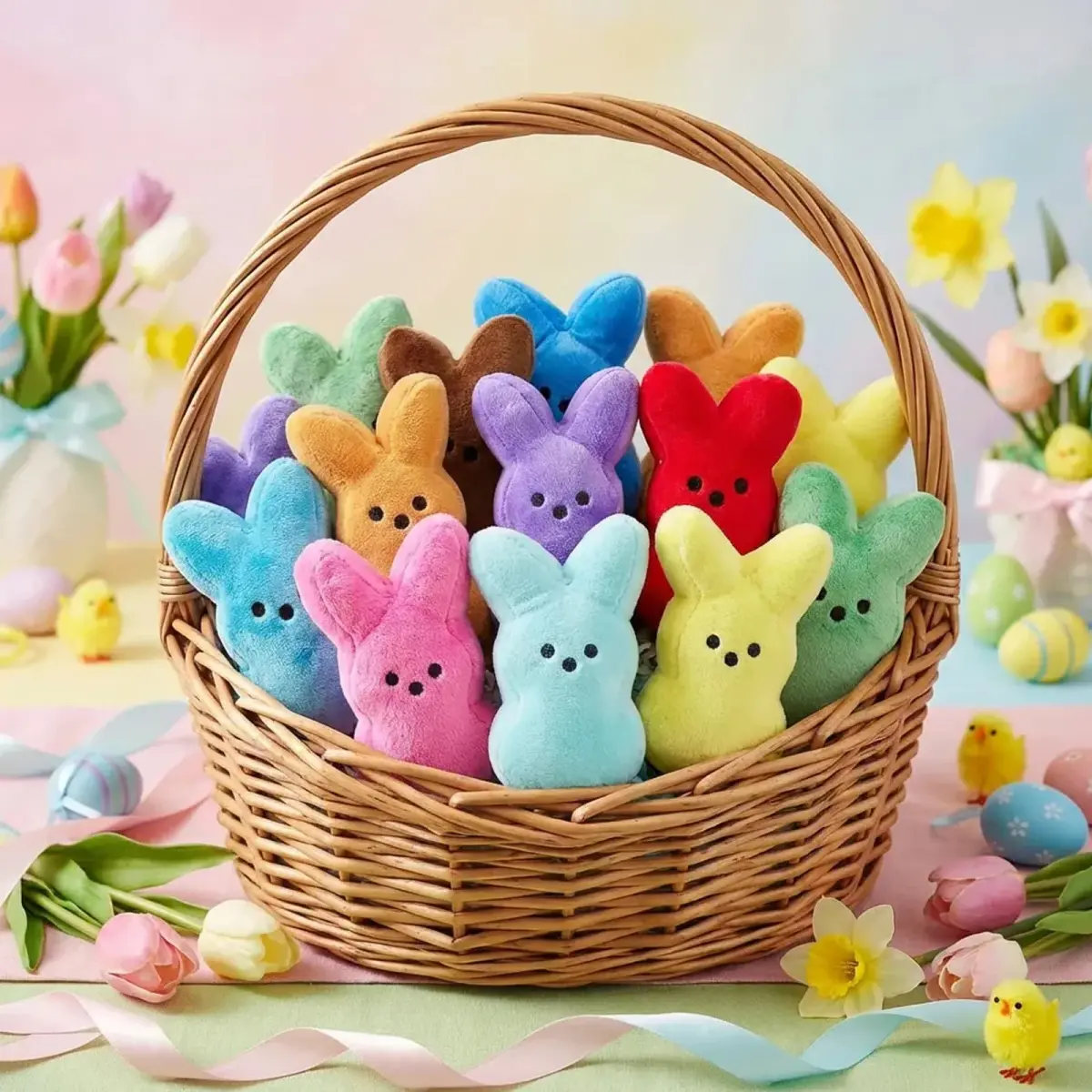 Rdogeia 16PCS Easter Stuffed Bunny Plush Toys (1 inch) | Colorful - view 2