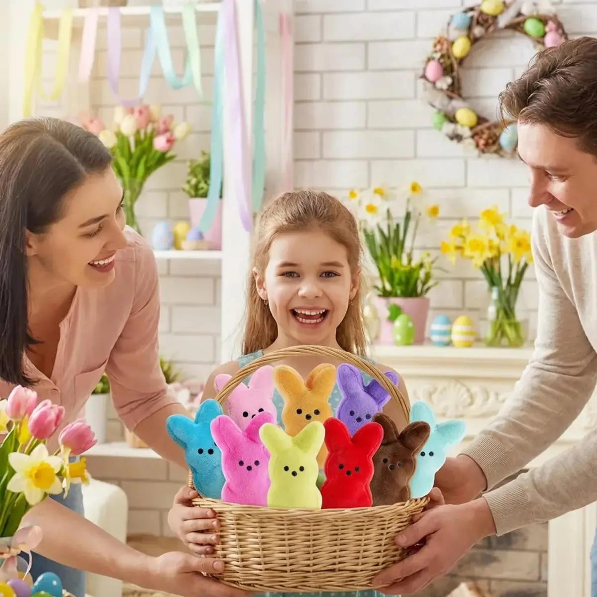 Rdogeia 16PCS Easter Stuffed Bunny Plush Toys (1 inch) | Colorful - view 3