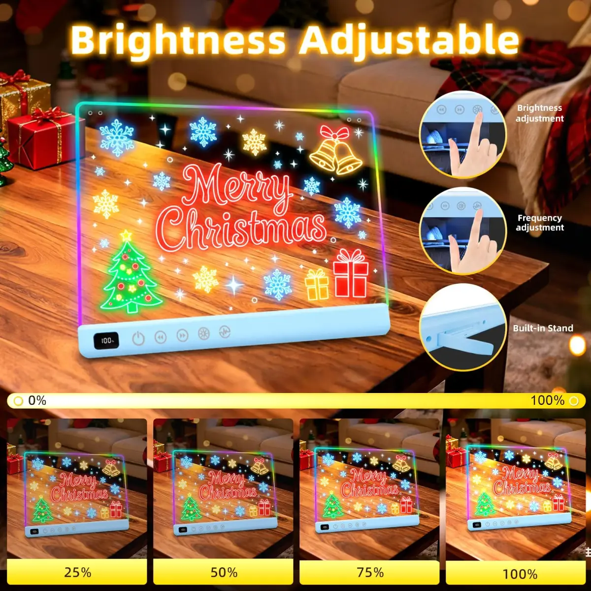 LUMIBOARD LED Drawing Board 13 Light Effects 36.8cm x 27.9cm (14.5" x 11") | Rechargeable Glow Doodle Tablet for Kids - view 5