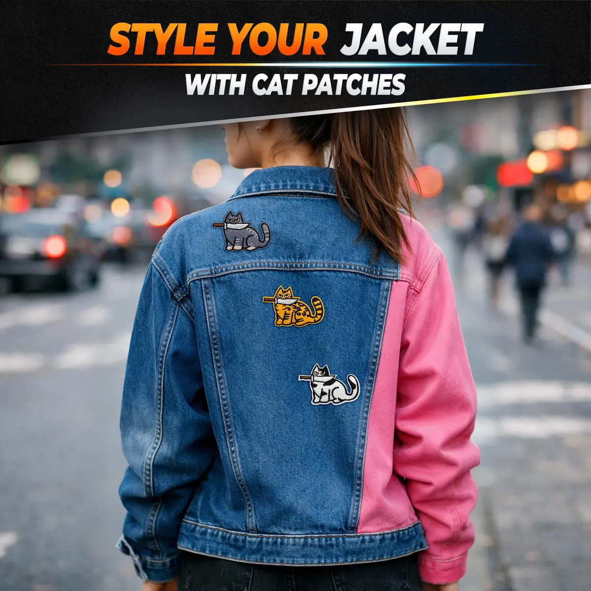 Reluen 8 Pcs Cat Iron-On Patches for Clothes, Embroidered 5.3 cm x 4.5 cm (2.52 x 1.76 in) | Cute Cartoon Cat Designs for DIY & Customization - view 8