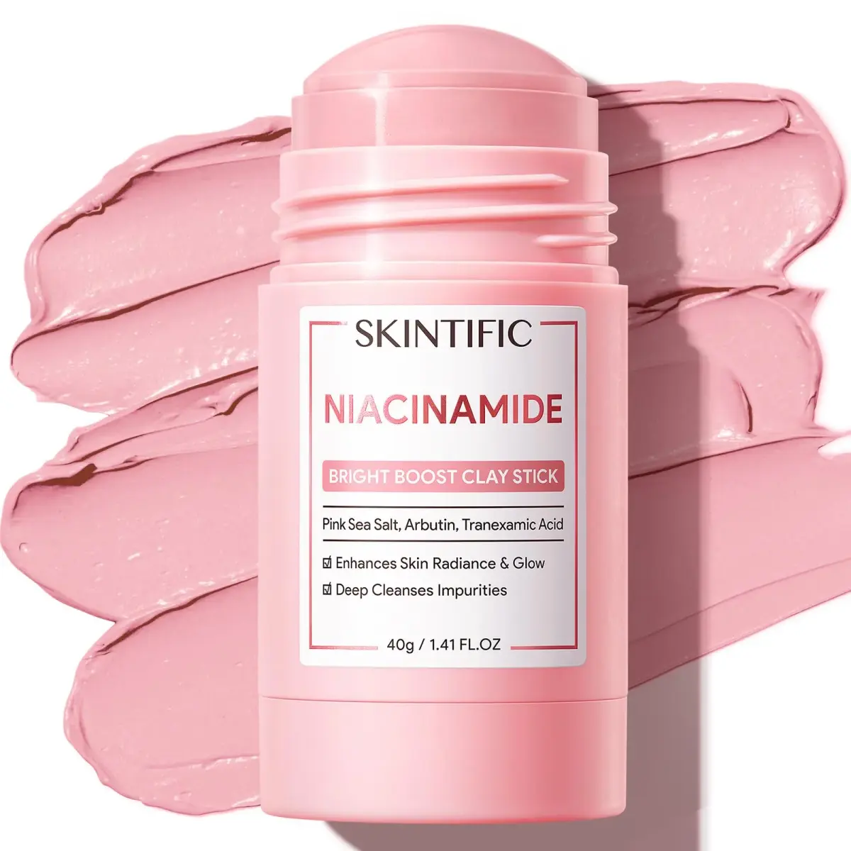 SKINTIFIC Bright Boost Face Mask Stick with Niacinamide & Arbutin, 30g (1.06 oz) | Brightens & Cools Skin - main product image