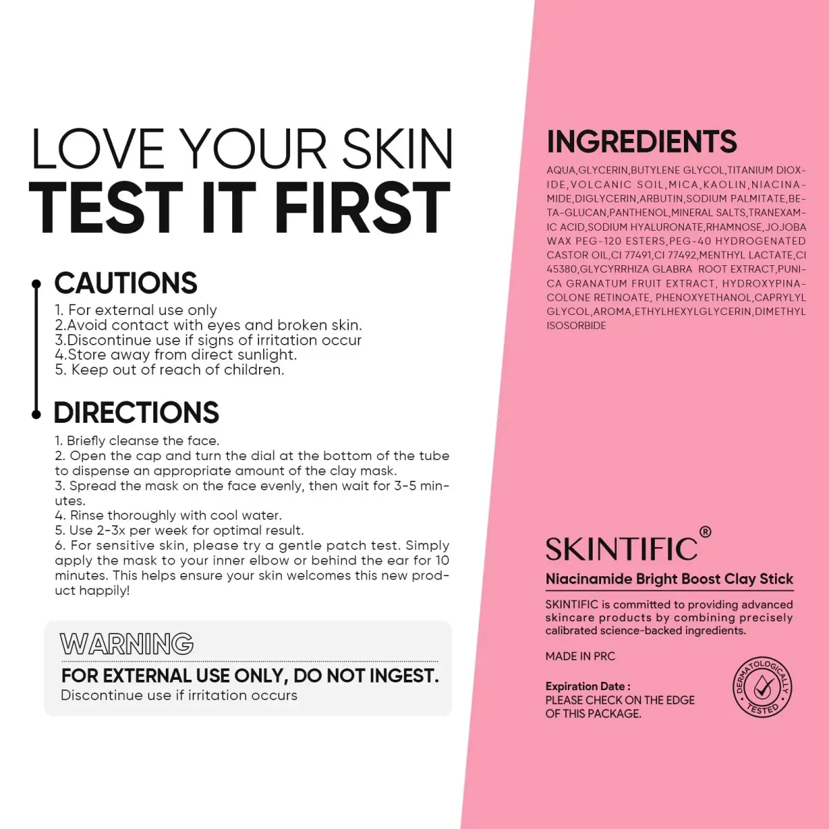 SKINTIFIC Bright Boost Face Mask Stick with Niacinamide & Arbutin, 30g (1.06 oz) | Brightens & Cools Skin - view 2