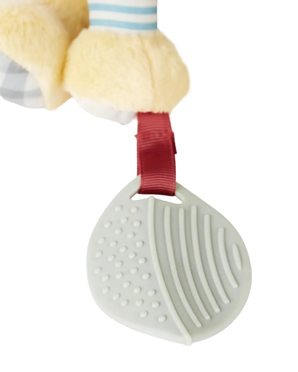 Skip Hop Bandana Buddies Soft Textured Baby Activity and Teething Toy with Rattles, Crinkle Sounds, Squeaker and Mirror, Lion, 7.5L x 4W x 9.5H in (19cm x 10cm x 24cm) - view 2