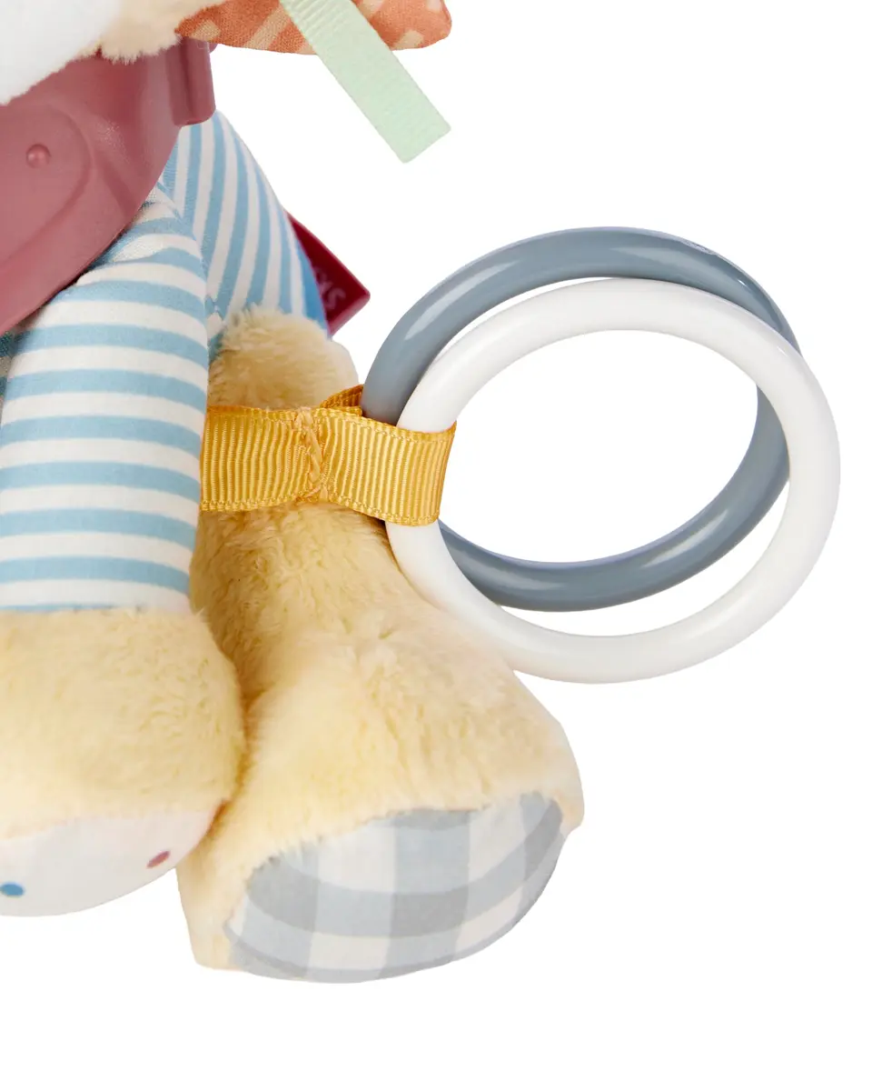 Skip Hop Bandana Buddies Soft Textured Baby Activity and Teething Toy with Rattles, Crinkle Sounds, Squeaker and Mirror, Lion, 7.5L x 4W x 9.5H in (19cm x 10cm x 24cm) - view 3