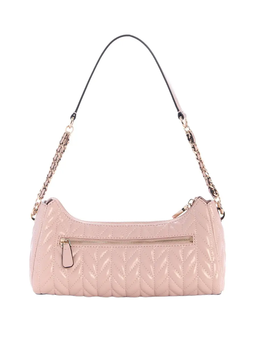 GUESS Cheryl Shoulder Bag | Eco Crinkle PU, Light Rose, 11x4x4 inches, Gold Hardware - view 5
