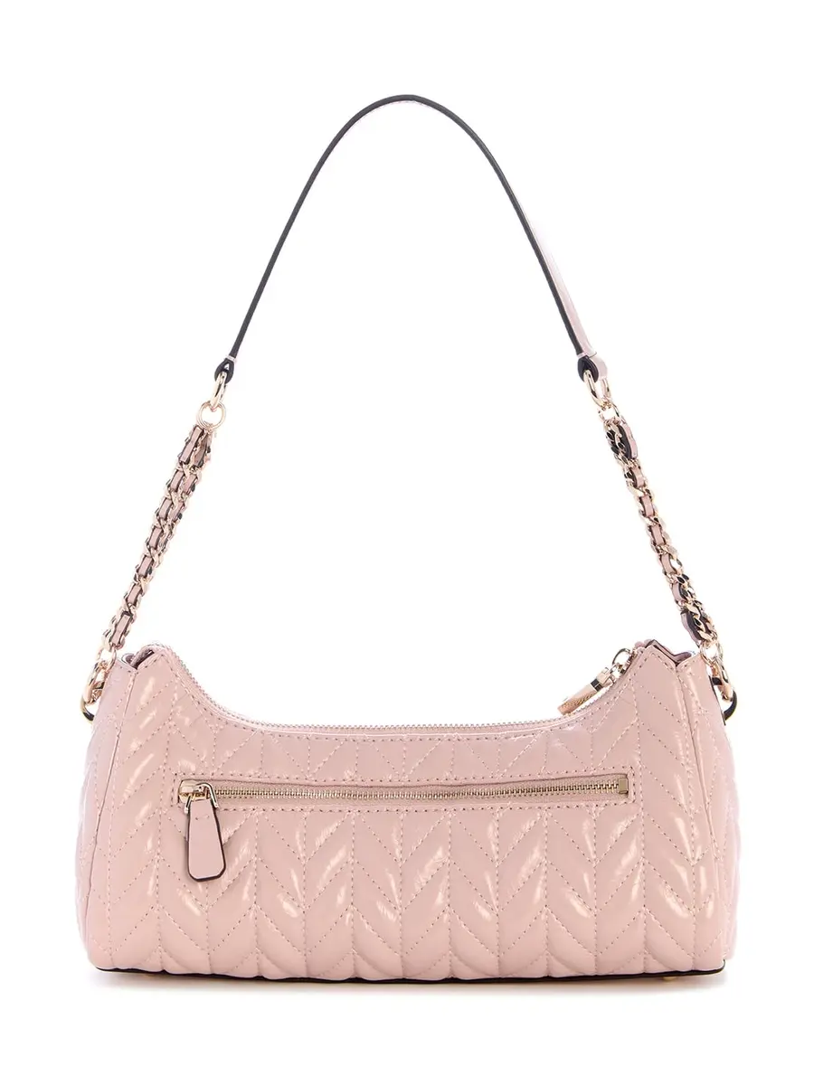 GUESS Cheryl Shoulder Bag | Eco Crinkle PU, Light Rose, 11x4x4 inches, Gold Hardware - view 4