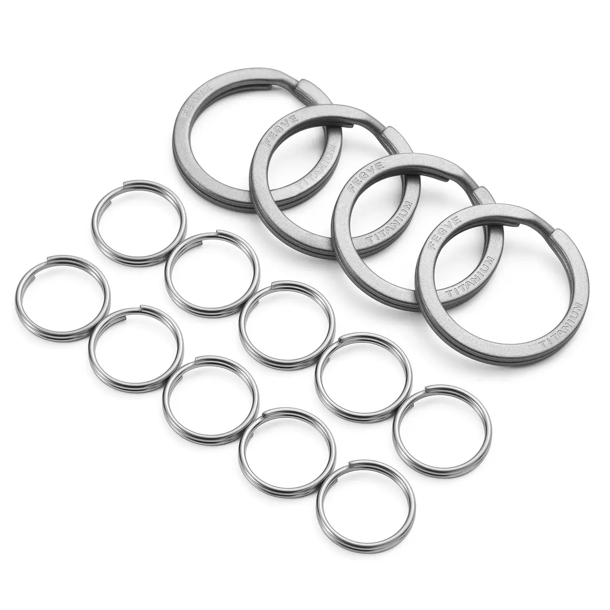 FEGVE TC4 Titanium Small Split Key Rings, Jump Rings for Keys Jewelry DIY | Corrosion-Resistant & Lightweight - main product image