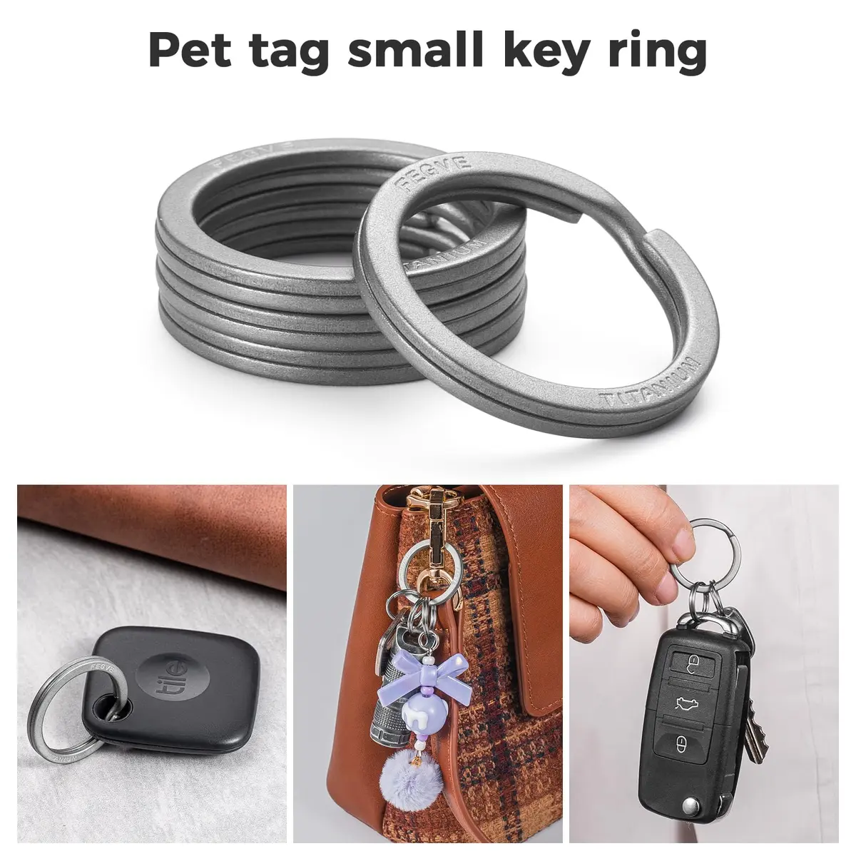 FEGVE TC4 Titanium Small Split Key Rings, Jump Rings for Keys Jewelry DIY | Corrosion-Resistant & Lightweight - view 6