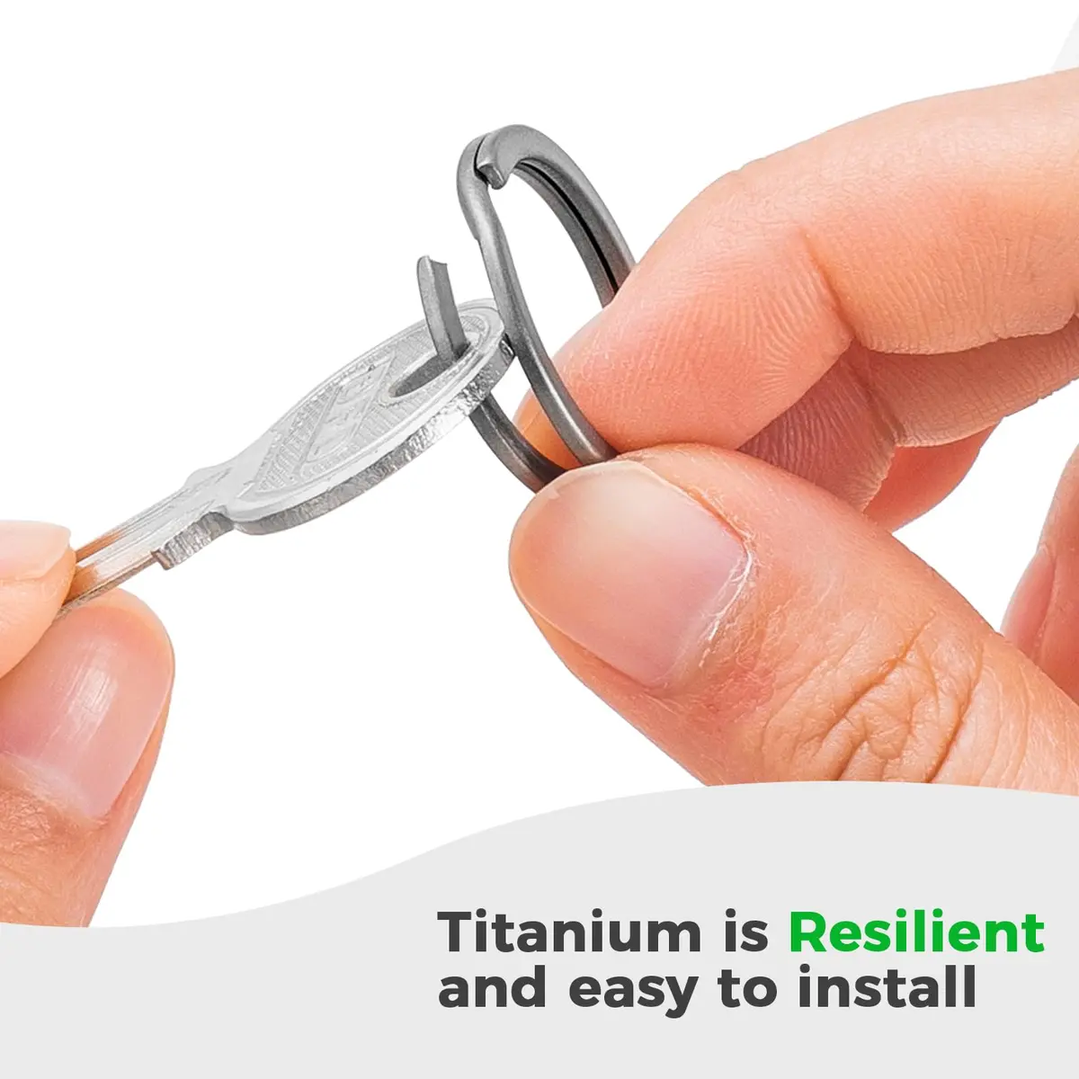 FEGVE TC4 Titanium Small Split Key Rings, Jump Rings for Keys Jewelry DIY | Corrosion-Resistant & Lightweight - view 3