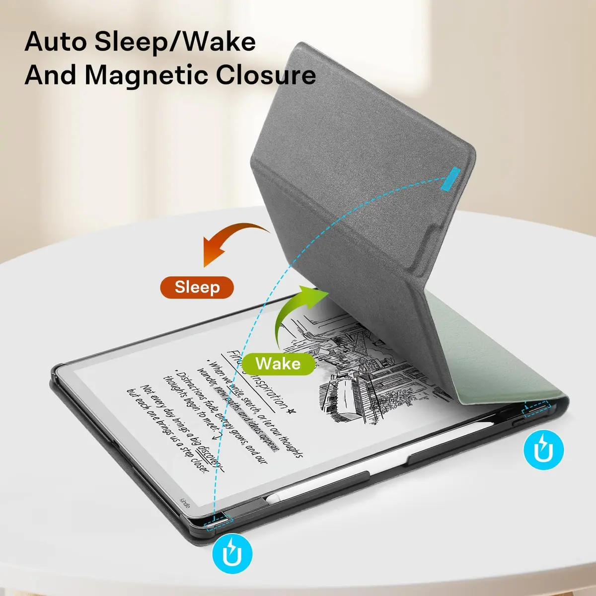 CoBak Case for 11" Kindle Scribe 3rd Gen 2025 | Waterproof PU Leather Cover with Auto Sleep Wake & Pen Holder - view 6
