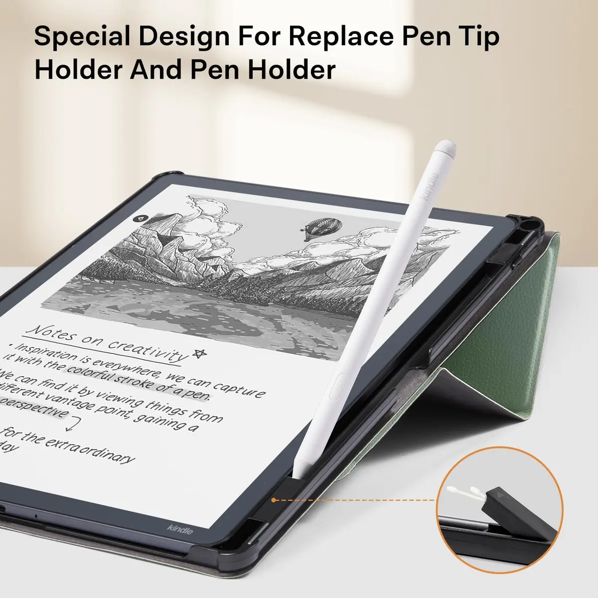 CoBak Case for 11" Kindle Scribe 3rd Gen 2025 | Waterproof PU Leather Cover with Auto Sleep Wake & Pen Holder - view 4