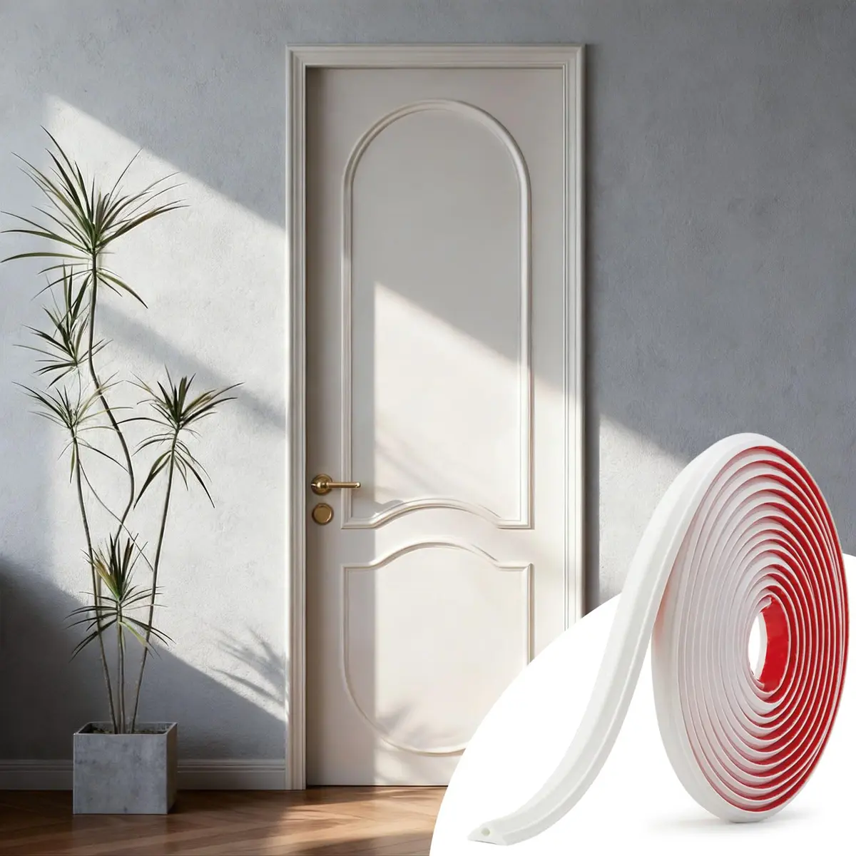 JSIWOTH 20ft (6.1m) Flexible Peel and Stick Wall Molding Trim | White TPE Self-Adhesive Decorative Border for Walls, Mirrors, Cabinets - main product image