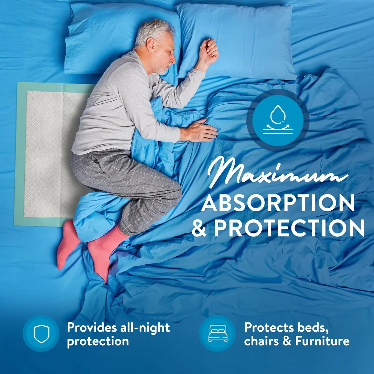 Inspire Extra Large Super Absorbent Disposable Bed Pads 40" x 36" | Leakproof, Odor Locking, Adult & Puppy Use - view 4