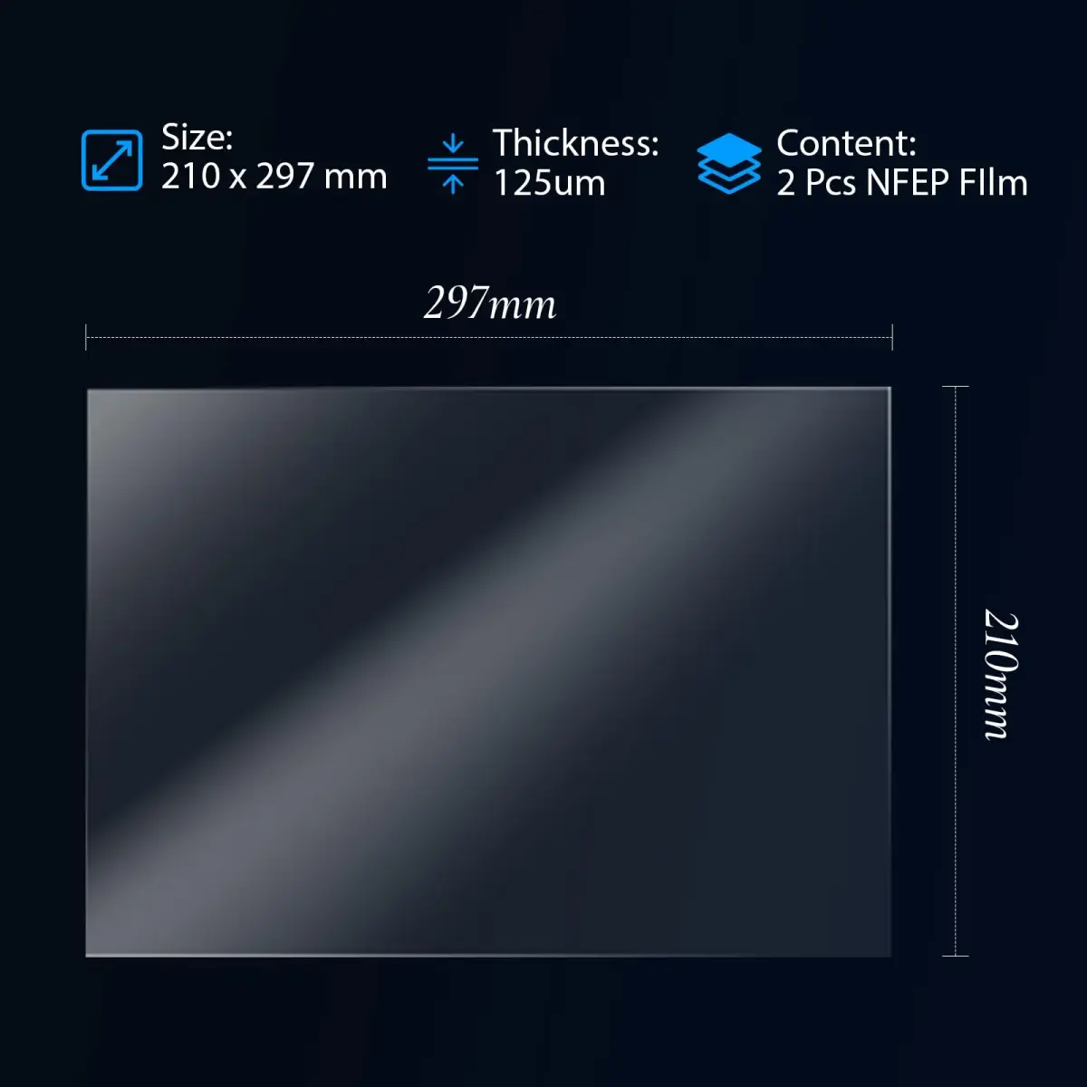 Siraya Tech NFEP Film 2.0 Enhanced PFA A4 Size (210 x 297mm) | Premium Resin 3D Printer Release Film - view 9