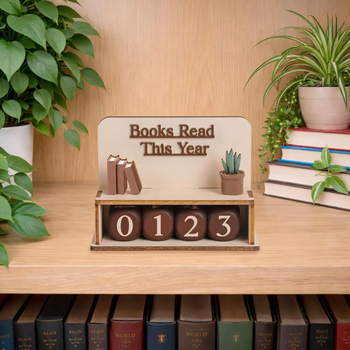DINIZON Books Read This Year Counter Wooden Book Reading Tracker 16.5cm (6.5in) | Track Your Reading Journey - view 7
