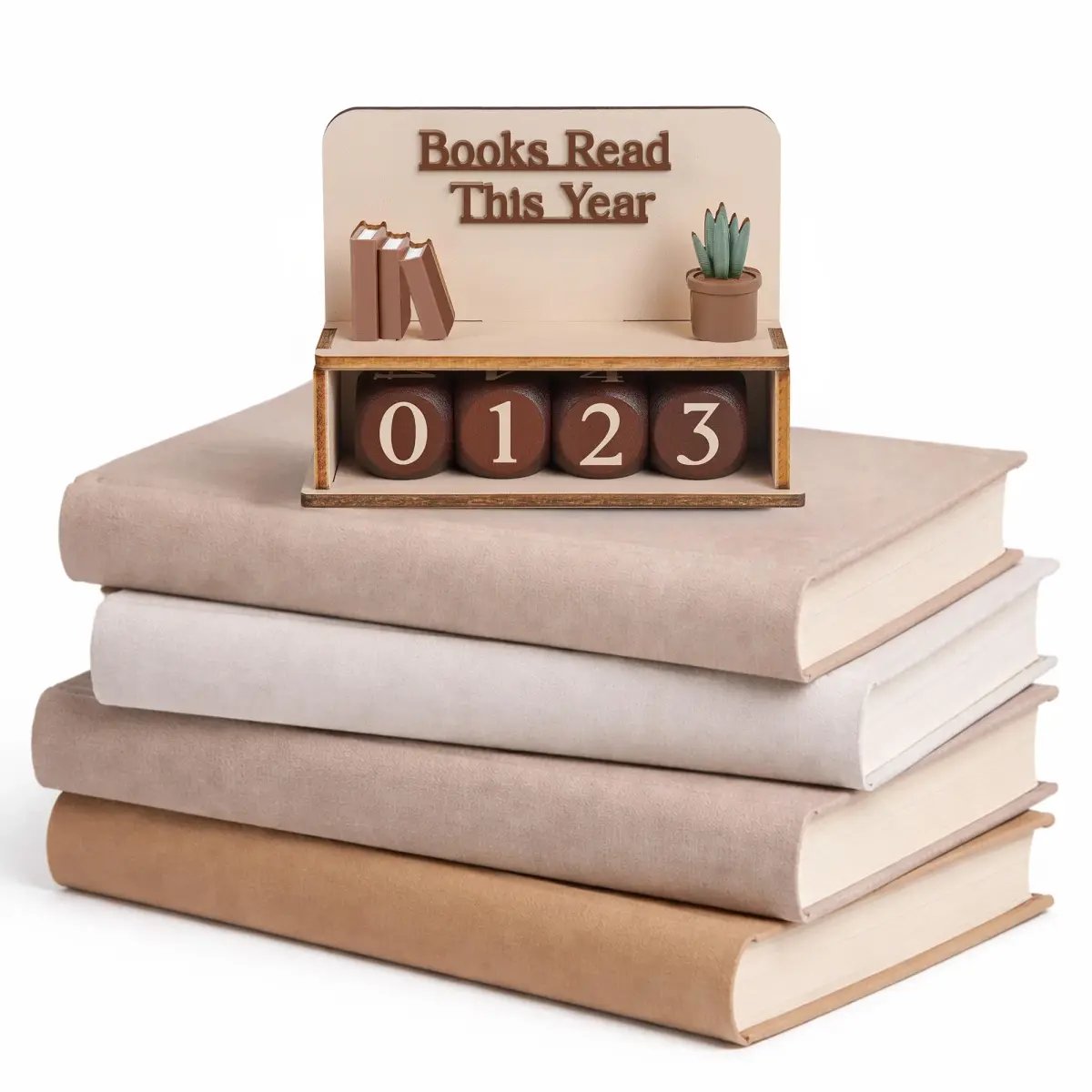DINIZON Books Read This Year Counter Wooden Book Reading Tracker 16.5cm (6.5in) | Track Your Reading Journey - view 8